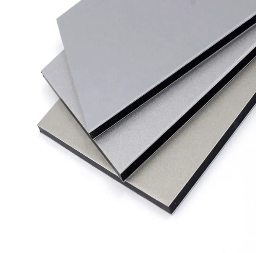 metallic silver color aluminum composite panels