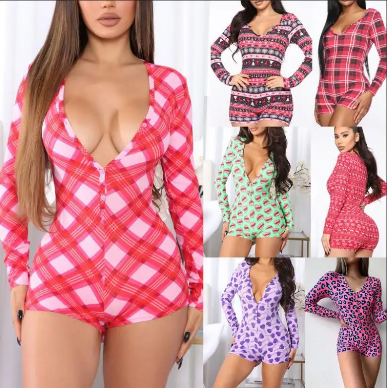 Onesie Pajama Pyjamas Adult Women Abdl Sexy Hot Jumpsuit Romper In Summer Short Sleeve Sleepwear Girl Sleeping Clothes