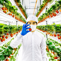 Système de culture hydroponique de fraises en conteneur maritime mobile clé en main Skyplant, grande serre intelligente à faible coût