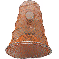 Trampa Plegable de Resorte Directa de Fábrica, Red de HDPE, Alambre de Acero, Jaula para Pesca de Cangrejos, Recipientes para Cebo, Negra 70x110cm