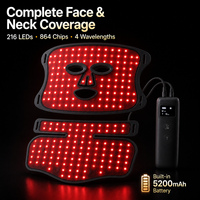 Masque de luminothérapie LED infrarouge RedThera 510K pour le visage et le cou avec zone poitrine