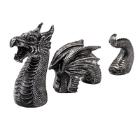 HEYE Statue de dragon volant à trois sections gothique noir dessin animé Animal Figurine ornements artisanat nouvel an jardin en résine transfrontalier