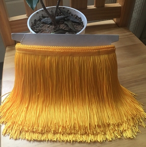 Vente en gros de franges en tissu polyester soyeux de 10 cm pour robe de mode - Product Image 4