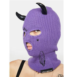 Violet Bébé Ghoul Brodé Balaclava <span class=keywords><strong>Masque</strong></span> de <span class=keywords><strong>Ski</strong></span> avec Diable Cornes - Product Image 3