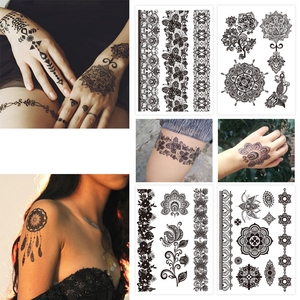 Pegatina de tatuaje corporal temporal impermeable profesional negra para <span class=keywords><strong>mano</strong></span> y brazo, tanto para niñas como para niños - Product Image 6