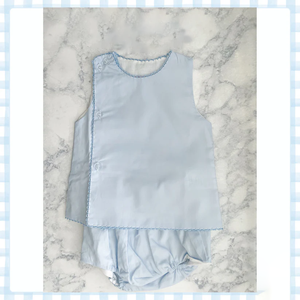 Conjunto de <span class=keywords><strong>Pañales</strong></span> para Bebé Personalizados en Azul y Rosa con Ribete de Picot, Monograma y Diseño de Algodón Tejido, 2 Piezas - Product Image 3