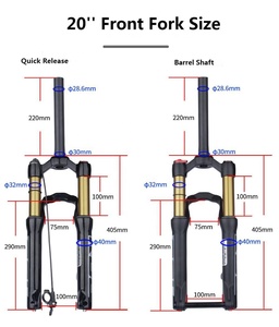 Nouveauté étudiant VTT fourche <span class=keywords><strong>avant</strong></span> amortisseur fourche pneumatique 20/24 pouces épaule/fil contrôle vélo essieu arrière fourche - Product Image 4