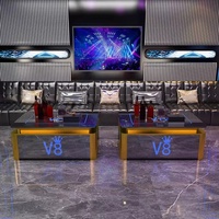 Table de bar en acier avec LED pour discothèque, karaoké, hôtel, mobilier commercial moderne et durable