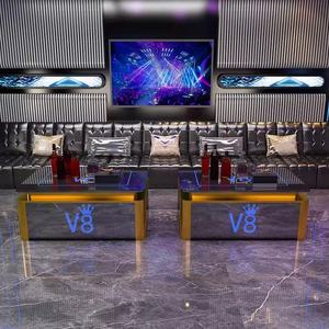 طاولة بار مكعبة من الفولاذ مع إضاءة LED للاستخدام في النوادي الليلية والفنادق، أثاث تجاري حديث ومتين - Product Image 5