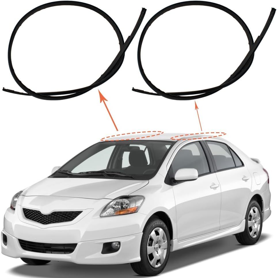 Lot De 2 Joints D'étanchéité De Toit Pour Toyota Yaris Sedan 2007-2012 - Gauche Et Droite - En Caoutchouc Durable