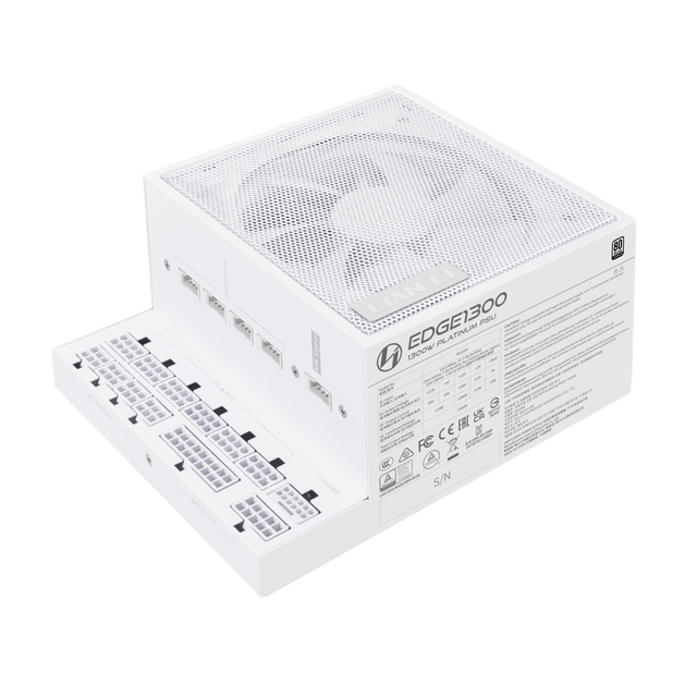 Lianli Edge1300 White L-Shape Platinum Fully-Modular ATX 3.1 PSU 1300W USB Hub Power Supply for Desktop PC