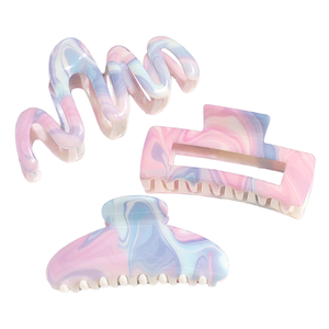 Nouvelle pince à cheveux géométrique irrégulière, grande pince requin en plastique pour femme, idéale pour mariage et fête - Product Image 1