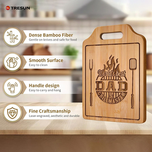 Planche à découper en bambou et bois gravée au laser, forme irrégulière, personnalisable, compatible lave-vaisselle, épaisseur 1,5 cm, en stock - Product Image 3