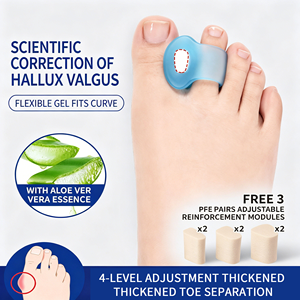 Entre-doigts en silicone pour <span class=keywords><strong>hallux</strong></span> <span class=keywords><strong>valgus</strong></span> – Correcteur et ajusteur pour soulager la douleur du bourgeon et prévenir l'empilage des orteils – Confort tout au long de la journée pour hommes et femmes - Product Image 3