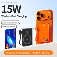 Nuevo Estilo de Banco de Energía Rápido de 5000 mAh PD 22.5w con Cable, Banco de Energía Magnético Inalámbrico de 10000 mAh 15w, Compatible con iPhone 16 15