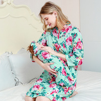 Lot de 3 Robes extensibles personnalisées à imprimé floral pour maman et moi Sac d'hôpital Robe de maternité indispensable et couverture d'emmaillotage assortie pour bébé