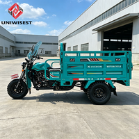 Tricycle de transport agricole personnalisé à moteur refroidi par air, robuste, avec double amortisseur arrière à ressort rouge pour routes accidentées