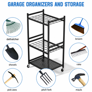 Support de rangement amovible en métal pour outils de jardin, organisateur d'équipement de jardinage pour la cour et l'extérieur - Product Image 2