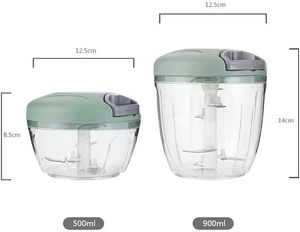 Mini hachoir à ail tendance, presse manuelle, broyeur écologique en plastique PP durable, boîte colorée 500/900ml, outils pour fruits et légumes - Product Image 2