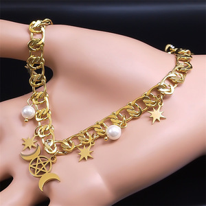 Collar con Pentagrama de la Triple Diosa Luna, Acero Inoxidable, Accesorio de Joyería para Mujer, Secreto de la Diosa <span class=keywords><strong>Hécate</strong></span> - Product Image 4