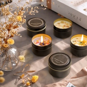 Yilan nero barattolo di latta di <span class=keywords><strong>soia</strong></span> cera di san valentino con candela profumata a fiori per casa e camera da letto fragranza di cristallo energetico aromaterapia - Product Image 2