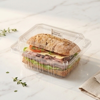 Boîte à clapet en plastique PET transparente, écologique, pour salade de fruits, gâteau, pâtisserie, pain, biscuits, sandwich, burger, aliments, 115x95x65mm 131x112x65mm