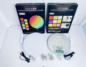 Luz de Relleno LED para Fotografía de <span class=keywords><strong>Estudio</strong></span> GS-33 GS-330, Panel Redondo RGB de <span class=keywords><strong>13</strong></span> Pulgadas para Transmisiones en Vivo - Product Image 2