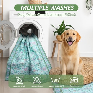 Tapis d'apprentissage de la propreté lavables pour <span class=keywords><strong>chiens</strong></span>, super absorbants <span class=keywords><strong>et</strong></span> réutilisables, avec motifs floraux, pour l'entraînement des <span class=keywords><strong>chiots</strong></span>, pour le sol, le canapé <span class=keywords><strong>et</strong></span> le lit, 18"x 24" - Product Image 3