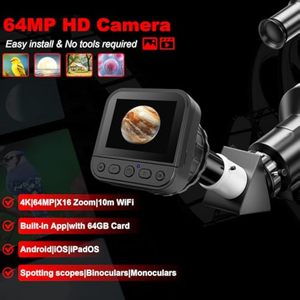 Adaptateur de caméra de télescope WiFi HD Sensvision, caméra d'oculaire de télescope 4K pour l'affichage, l'astrophotographie, l'observation des oiseaux et des planètes - Product Image 2