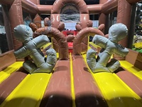 Castillo Inflable para Exteriores, Castillo Hinchable, Equipo de Entretenimiento, Barco Pirata, Castillo de Brincos para Niños, Tobogán Combinado, Brincolín Inflable con Certificación CE