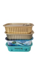 Boîte de conserve rectangulaire vide en aluminium 85g 105g 125g pour emballage de thon sardine avec couvercles faciles à ouvrir #311
