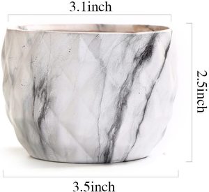 Moderne Marmoroptik Glasierte Langlebige Keramik-Blumentöpfe für Sukkulenten/Kakteen & Bonsai-Pflanzen für Haus & Garten - Product Image 3
