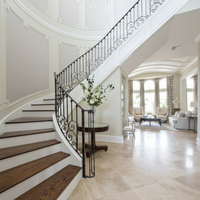 Rampe d'escalier intérieure de luxe en fer forgé, style européen, pour villas, photos incluses