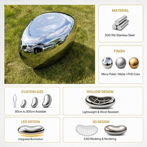 Offre Spéciale : Chaise de Luxe en Acier Inoxydable avec Sculpture en Pierre, Miroir Intégré, pour Jardin, Parc, Place, Hôtel, Centre Commercial – Décoration Personnalisable, Taille sur Mesure, OEM - Product Image 4
