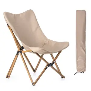 轻质户外海滩山毛榉木制折叠帆布椅子休闲椅