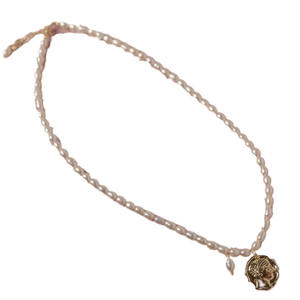 Collier pendentif artisanal de luxe léger en perles naturelles complètes, chaîne de clavicule polyvalente et réglable pour l'industrie lourde - Product Image 5