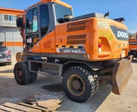 Excavatrice sur chenilles d'occasion Doosan DX140 d'origine coréenne, modèle moyen, hydraulique, à faible consommation de carburant, 140 CV