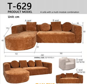Direct Sales Corduroy Chesterfield <b>Sofa</b> Set Convertible L-Shaped Furniture with Vacuum Compression <b>Sponge</b> Filling Cloth Material - Product Image 2