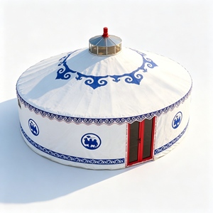Yurt mongol à <span class=keywords><strong>prix</strong></span> de gros avec tissu toutes saisons, tente mongole pour opération à long terme en station balnéaire - Product Image 1
