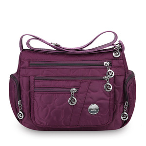 Bolso cruzado Moco para mujer, color morado, impermeable, multicapa, horizontal, cuadrado, para el día a día, viajes, bolso para mamá - Product Image 3