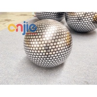 Boule disco gonflable géante métallique de 100 cm, boule miroir suspendue pour la décoration de fêtes et d'événements importants