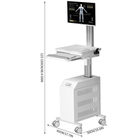 Chariot médical mobile moderne à vente directe, en alliage d'aluminium et plastique ABS, avec plateau pour clavier et compartiment pour ordinateur de bureau, pour clinique, hôtel, hôpital