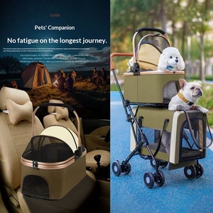 Poussette pliable multi-niveaux réglable et détachable en fer, imperméable, pour animaux de compagnie, <span class=keywords><strong>chien</strong></span>, chat, chiot - Product Image 3