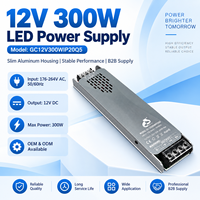 Alimentation LED Slim CSPRING 12V 200W 300W 400W AC 176-264V avec bornes à vis en aluminium pour bande lumineuse et armoire