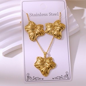 Conjunto de Brincos e Colar Unissex em Aço Inoxidável Estilo Hidráulico Europeu-Americano, Bestseller Transfronteiriço para Festas de Casamento - Product Image 6