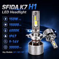 SFIDA K7 - Fabricante y Proveedor de Faros Delanteros LED H1 Súper Brillantes para Automóviles, Bombilla de 150 W, Aleación de Zinc, 15000 LM, Cuatro Tubos de Cobre