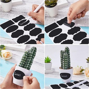 Venta al por mayor barato negro impermeable reutilizable PVC pizarra pegatinas para especias tarro botellas troquelado en forma de pizarra etiquetas adhesivas - Product Image 5