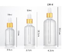 Flacon compte-gouttes en verre transparent personnalisé avec logo imprimé, hermétique, pour huiles essentielles, 30ml, 50ml, 60ml – Grande Vente