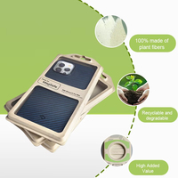 Boîte d'emballage moulée à froid en pâte vierge biodégradable HTA, insert blanc pour étuis de téléphone portable