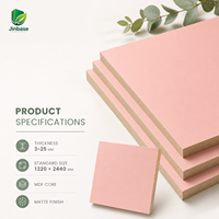 Panneau MDF en placage de bois écologique, imperméable et ignifuge, couleur rose pâle, 18 mm, pour cuisines et salles de bain modernes et contemporaines (E0)
